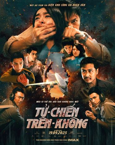 Vietnamese movie poster featuring intense action and dramatic characters.