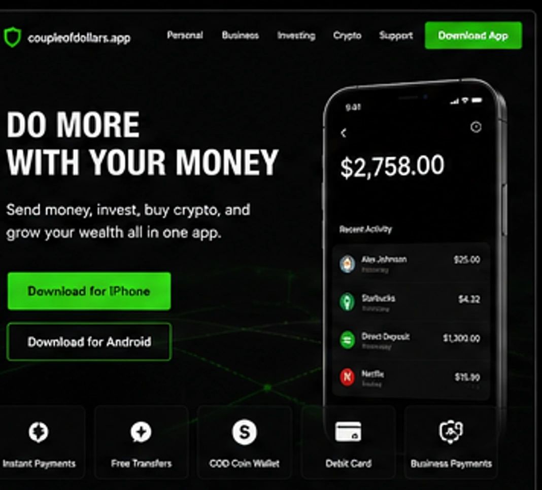 Mobile app for managing money, investing, and crypto with easy payments and transfers.