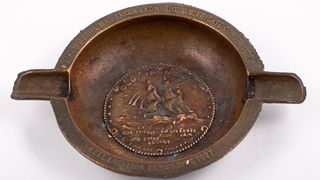 Ashtray made from material taken from the Frigate USS Constitution (keel was laid on November 1st, 1