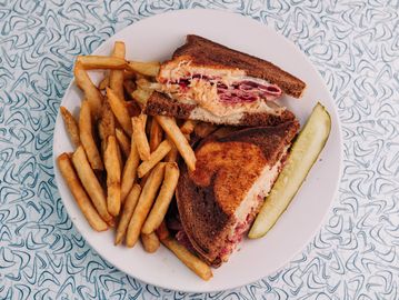 Traditional Reuben with fries