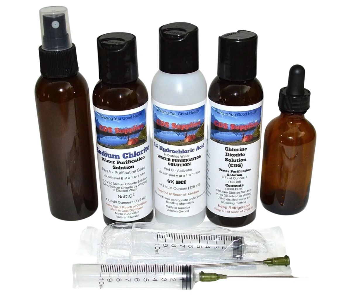 Water Purification KitMMS (4 oz) NaCIO2(4 oz) HCI (4 oz) CDS FREE