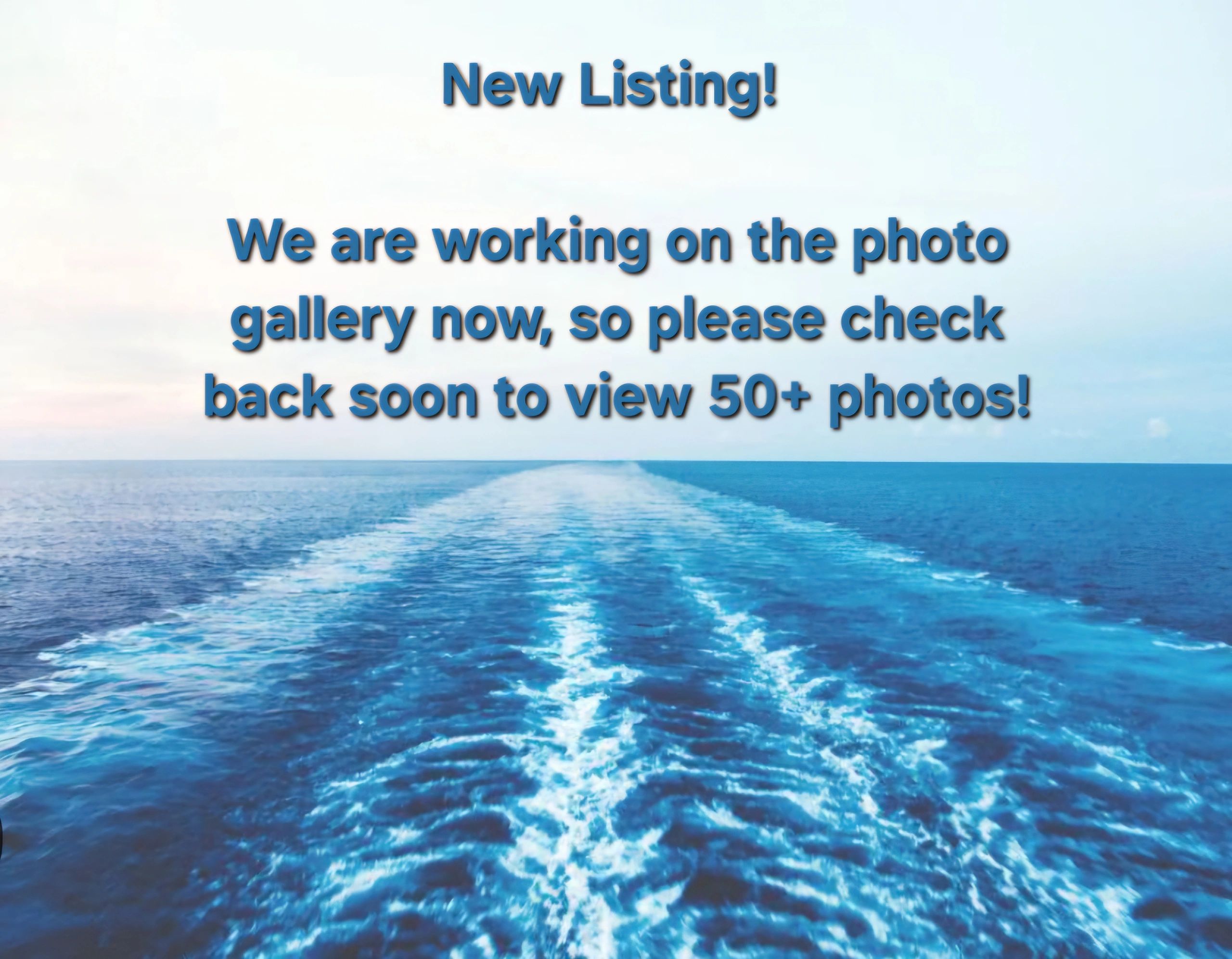 Announcement of a new listing with a photo gallery coming soon.