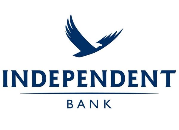Logo of Independent Bank featuring an eagle above the name.