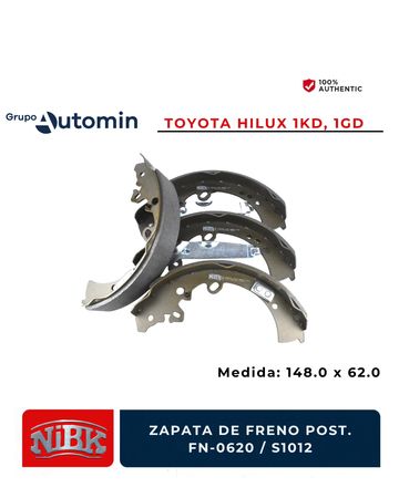 Brake shoes for Toyota Hilux 1KD, 1GD models, rear position.