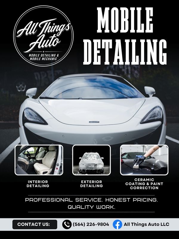 Mobile detailing services with professional care and quality.