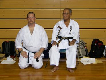 Braun with Nakazato Joen Hanshi (1922-2010) in 2009. Naha, Okinawa. 
