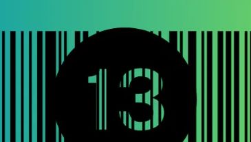 A barcode with the number 13 and Turkish text below.