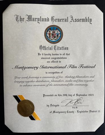 Maryland General Assembly Official Citation, presented by Delegate Lily Qi