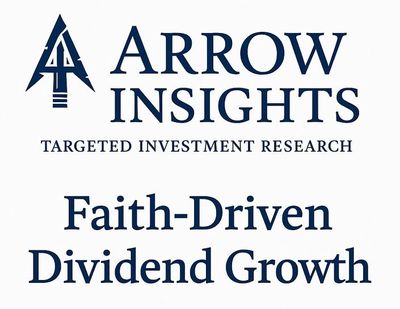 Arrow Insights logo with a focus on faith-driven dividend growth.