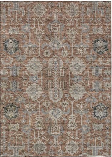 Decorative rug with a vintage floral pattern.
