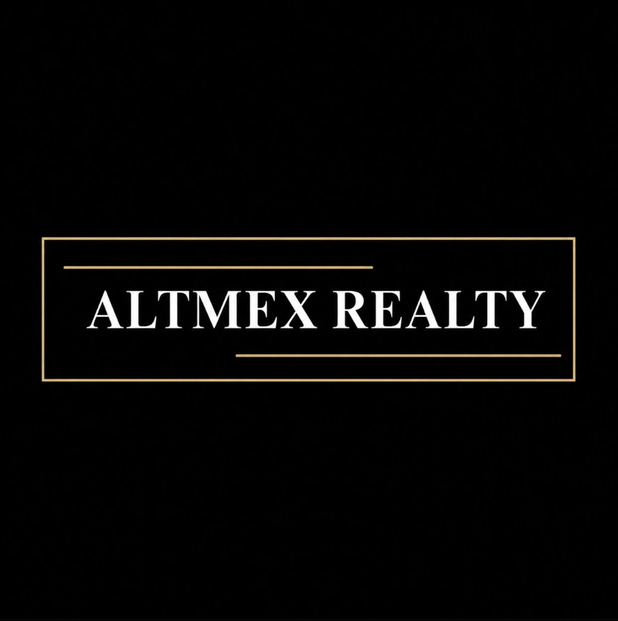 ALTMEX REALTY logo in white on black background.