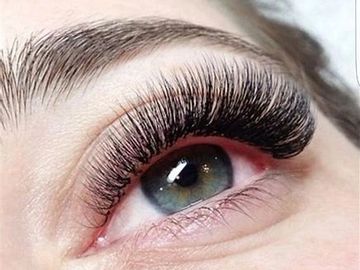 Volume eyelash extensions  stock photo