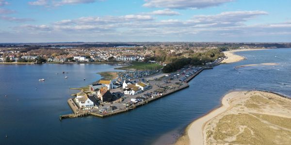 Aerial Drone Photograph of Mudeford Quay in Christchurch, Dorset