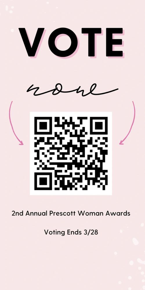Vote qr code for makers award in the Prescott Woman Awards