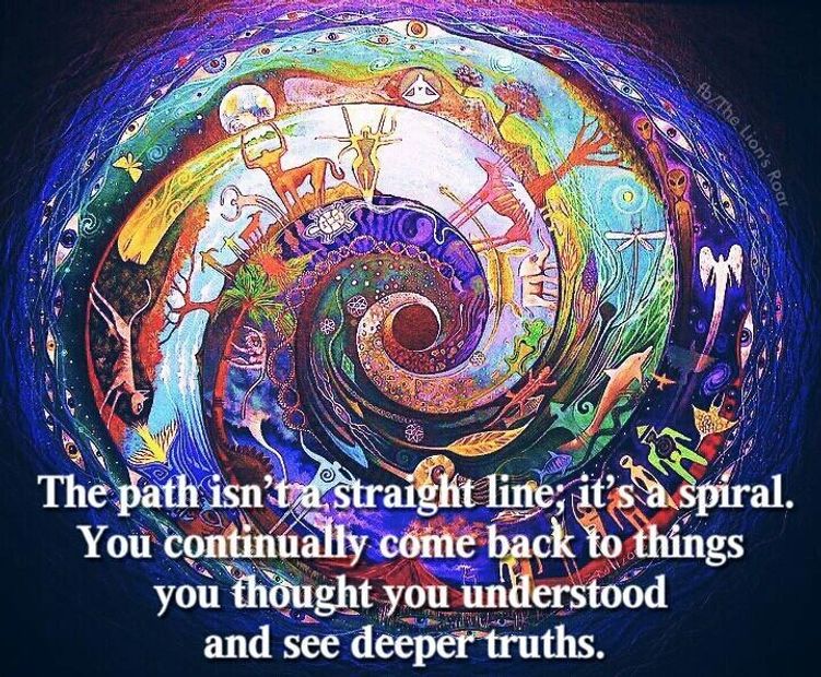 The path isn't a straight line; it is a spiral. You continually come back to things that you thought