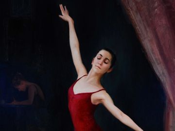 Ballet painting by Marci Oleszkiewicz. 56 x 48
