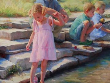 Sanctuary Pond. 40 x 56. Original oil painting by Marci Oleszkiewicz.