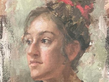 Portrait painting of a woman by Marci Oleszkiewicz 