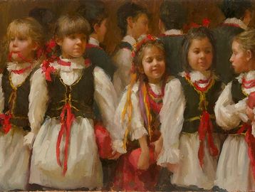 Polish girls print for sale from original oil painting by Marci Oleszkiewicz