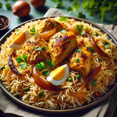 muradabadi biryani is indian recipe served in a plate