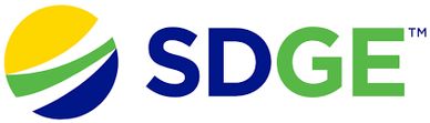 Logo of SDG&amp;E featuring a stylized sun and waves.