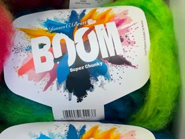 Boom
£6 each
Yarn Weight:Super Chunky
Ball Weight:100g
Blend: 7% Polyamide,93% Acrylic