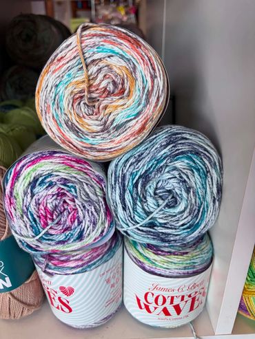 cotton waves 
£3.95 each 
Ball Weight: 100g
Blend: 100% Cotton