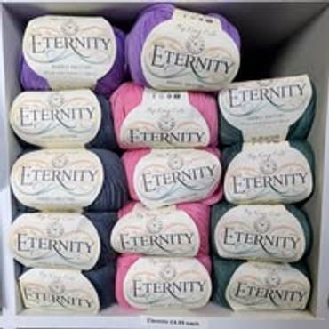 Eternity DK
£4.99 each
Yarn Weight: DK
Ball Weight: 50g
Blend: 18% Polyamide, 70% Wool, 12% Alpaca