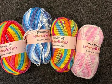 Stylecraft merry go round DK, available in 4 shades. £5 each 