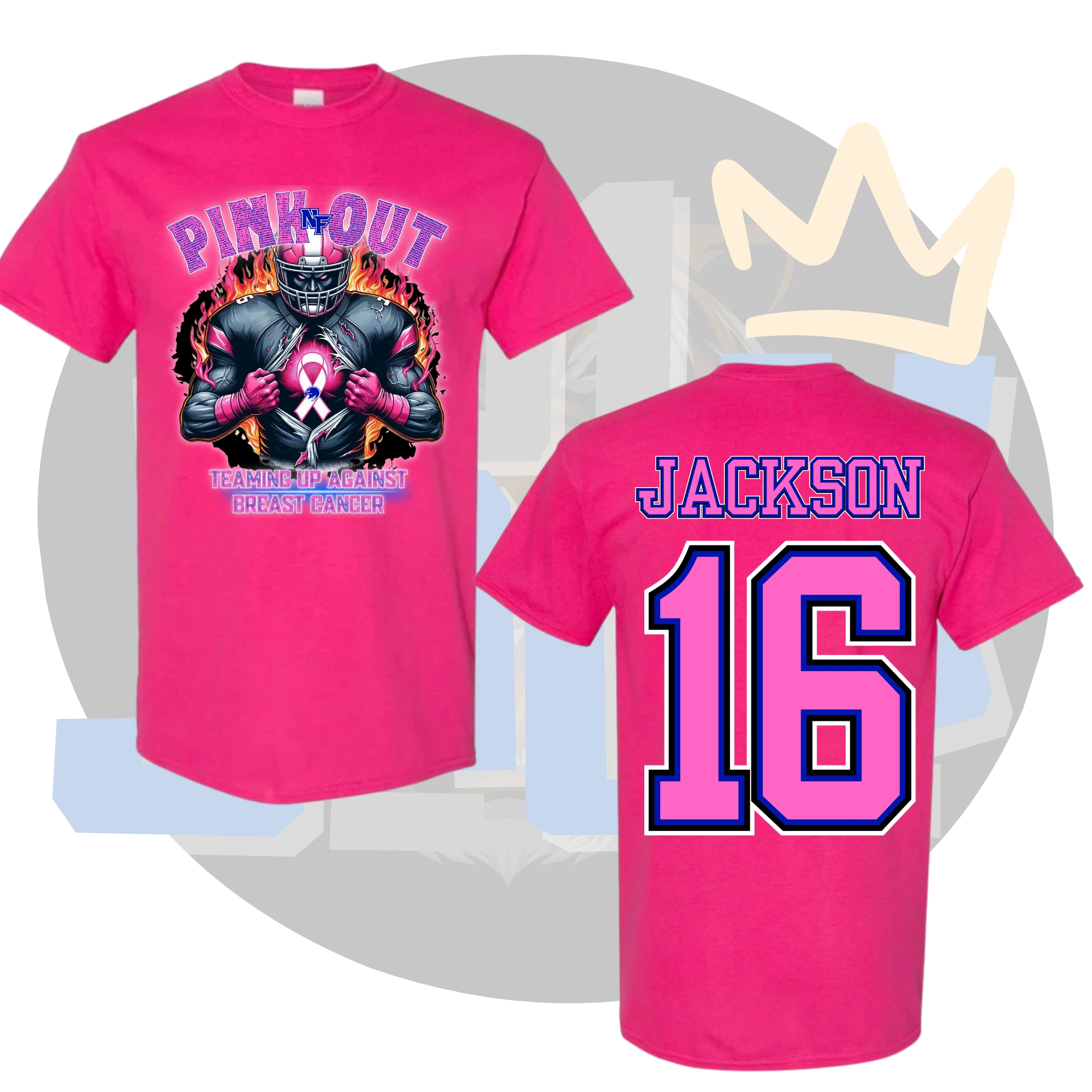 Custom Pink Out Football Jersey