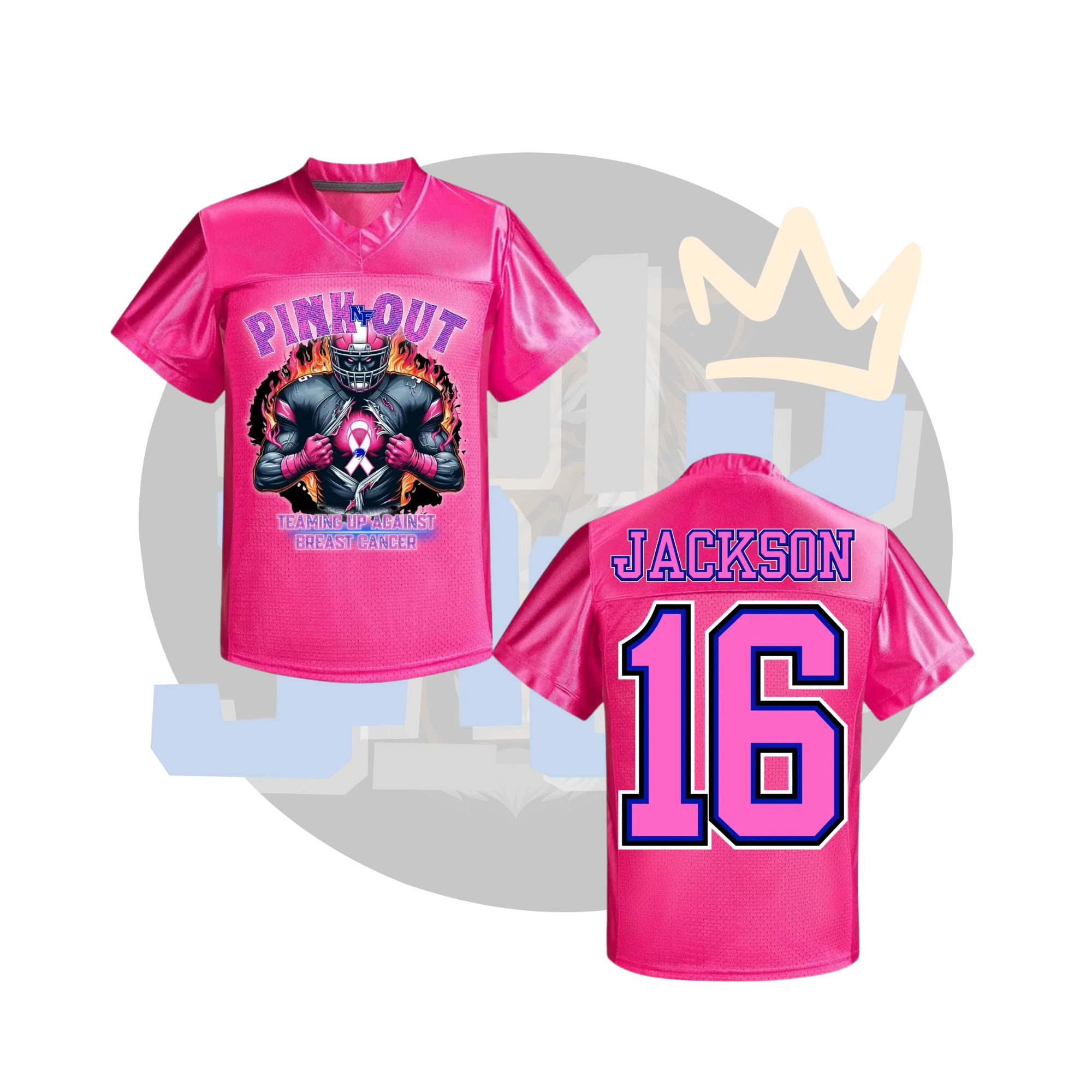 Custom Pink Out Football Jersey

