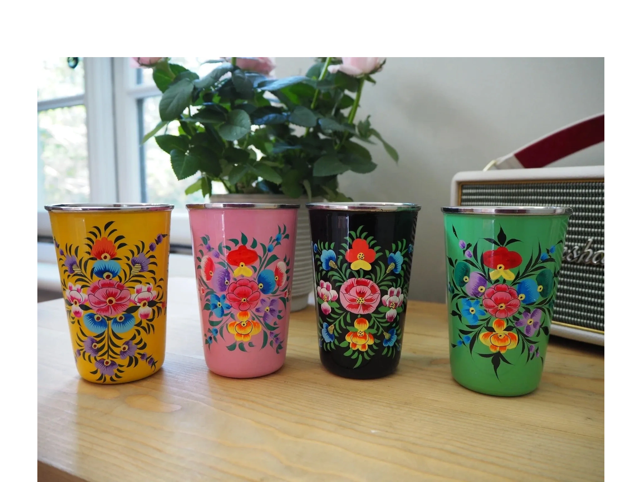 Hand Painted Enamelware Tumbler Manufacturer in Moradabad