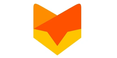 Stylized fox head logo in orange and yellow shades.
