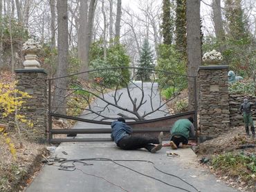 worker working on main door