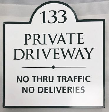 PVC Estate Signs, Named , 133 private driveway