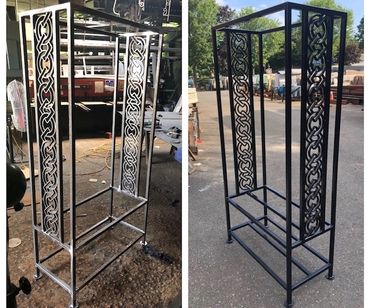 decorative black meta stand