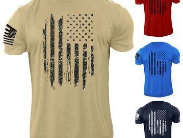 Men's Distressed USA Flag T Shirt American Patriotic 100% Cotton Tee Menswear Soft