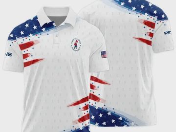 Golf Flag American Loves 124th U.S. Open Pinehurst Polo Shirt Style Classic