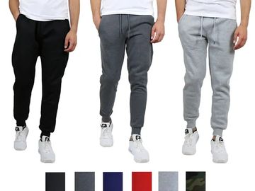 Men's 3 Pack Fleece Active Athletic Jogger Sweatpants