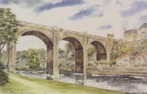 Knaresborough Viaduct - River Nidd 
Signed print 
