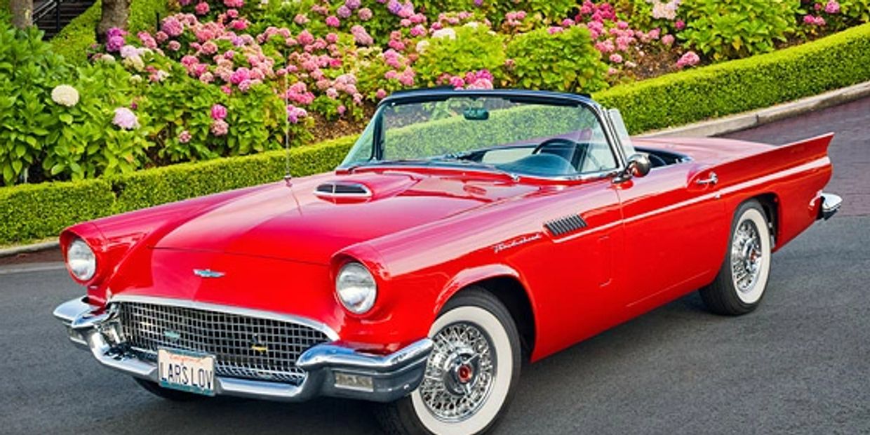 classic red convertible car