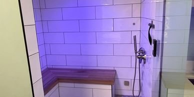 Custom steam shower to help prepare your muscles to receive a massage