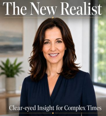 Magazine cover featuring a smiling woman and the title The New Realist.