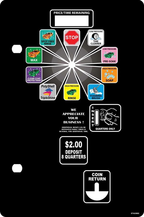 Coleman 10 position rotary dial with selections printed on.