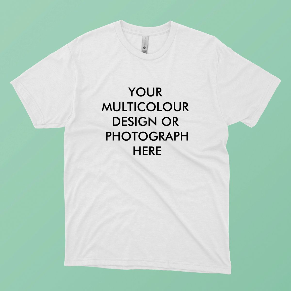 Custom Multi Colour Print / Photo on White T-Shirt
