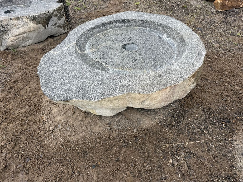 Gray And White Granite Fire Pit Boulder