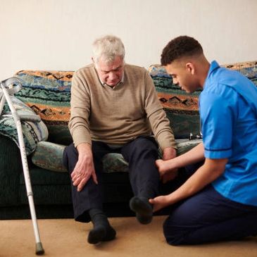 A nurse caring for the elderly