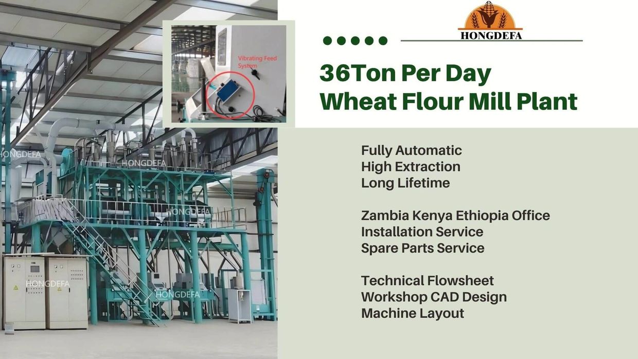 Hongdefa 36ton per day wheat flour milling machine.
Fully automatic and high quality