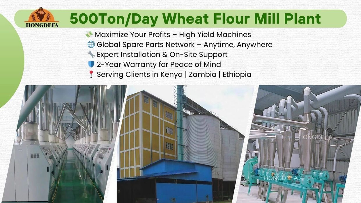 500TPD ultra-large capacity wheat mill, suitable for industrial-scale production.
