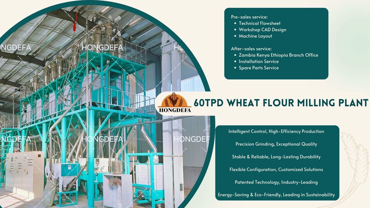 We can provide high and low configuration 60 tons wheat flour milling machine